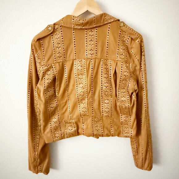 JAASE | Jodi Moto Biker Style Jacket Asymmetrical Zip Embroidered | Medium - Picture 7 of 9